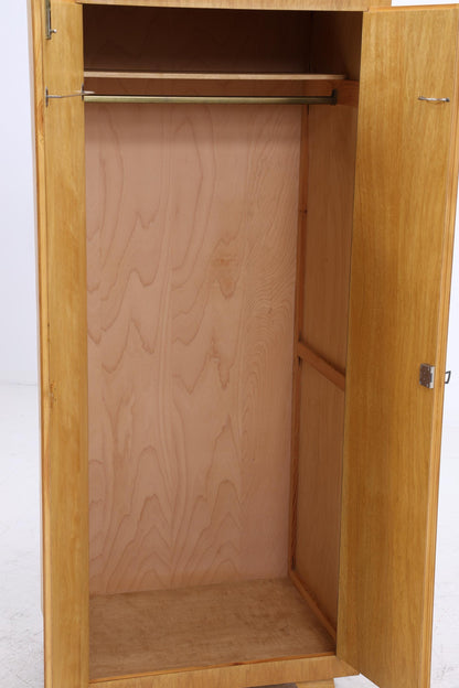 Schmaler Vintage Kleiderschrank | Mid Century Wäscheschrank | 60er Jahre Schrank | mit 1 Kleiderstange