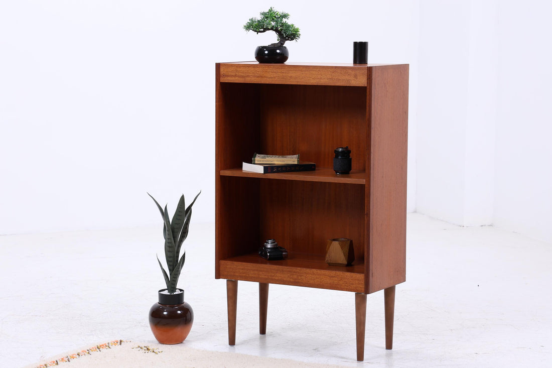 Vintage Teak Regal 60er Jahre | Mid Century kleines Bücherregal Retro Holz Aufbewahrung