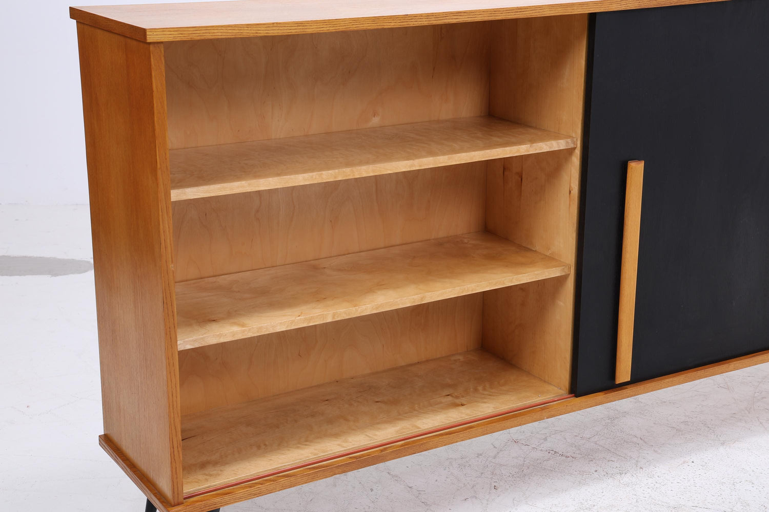 Vintage Glas Highboard 60er Jahre |  Mid Century Sideboard Vitrine Holz Design