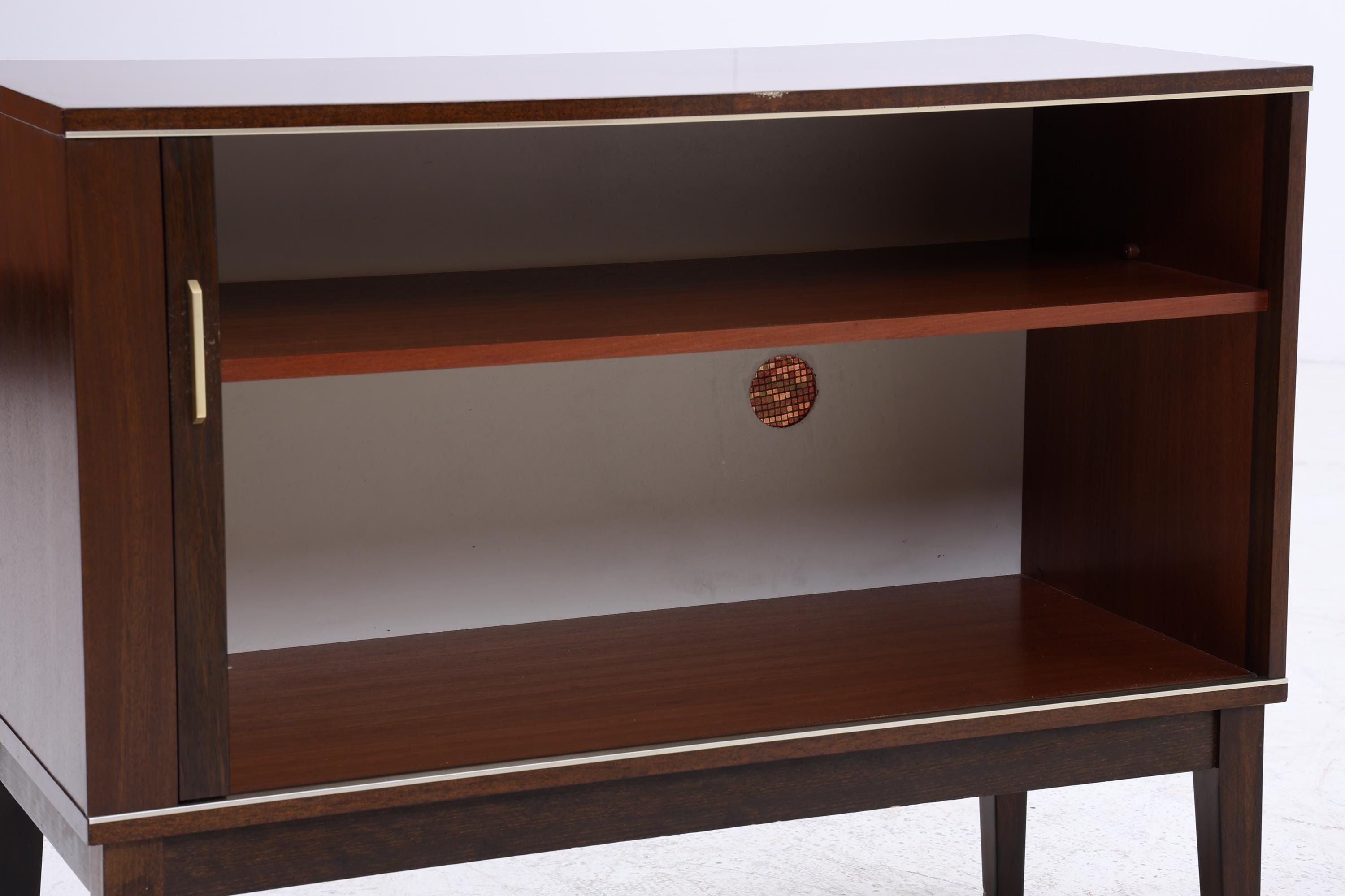 Vintage Kommode mit einer Lamellentür aus den 60er Jahren | Mid Century Schrank 60er Jahre Aufbewahrung Retro 70er Holz