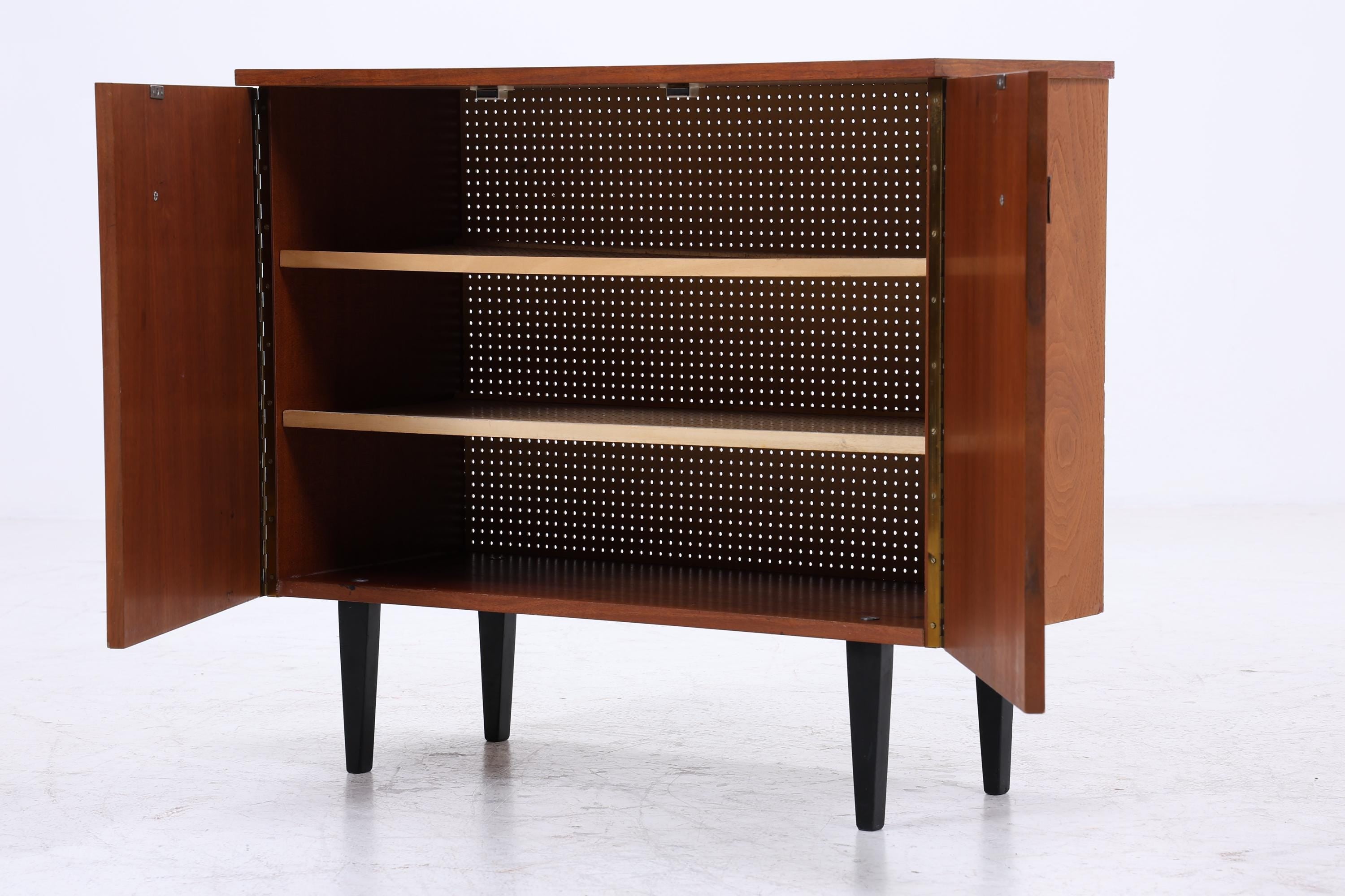 Vintage Schuhkommode 60er Jahre | Mid Century Kommode Schrank 60er Jahre Aufbewahrung Retro 70er Holz
