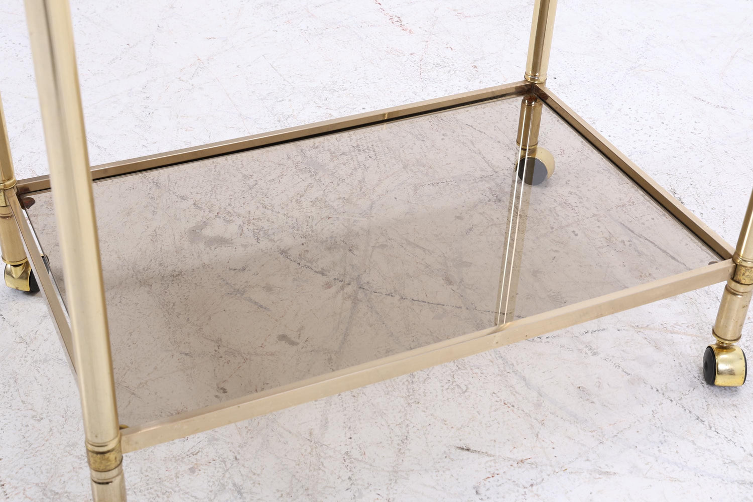 Vintage Glas Servierwagen aus den 60ern | Mid Century Tisch Telefontisch Beistelltisch Retro