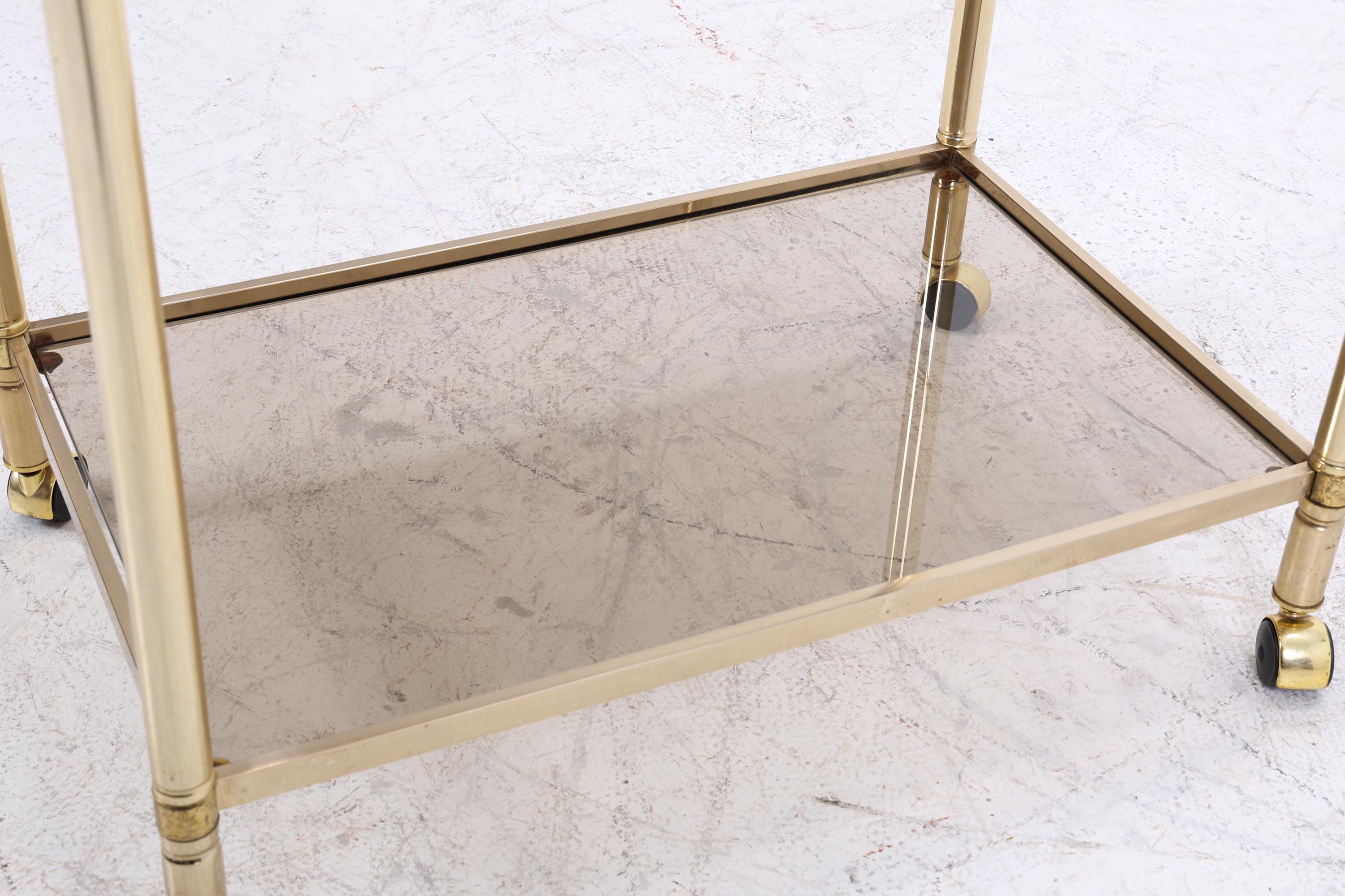 Vintage Glas Servierwagen aus den 60ern | Mid Century Tisch Telefontisch Beistelltisch Retro