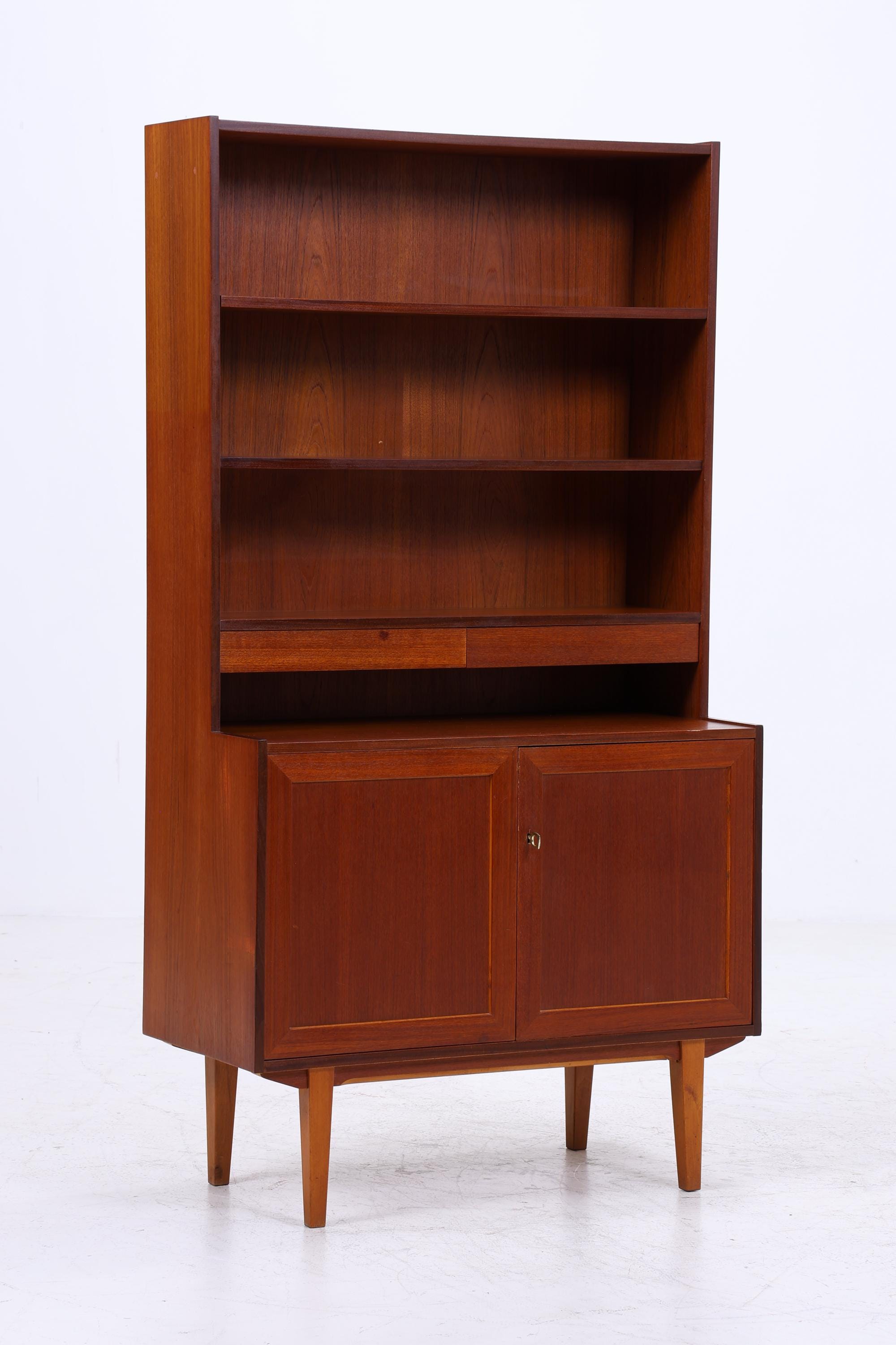 Vintage Teak Regal 60er Jahre | Mid Century Schrank Retro Bücherregal Holz Aufbewahrung