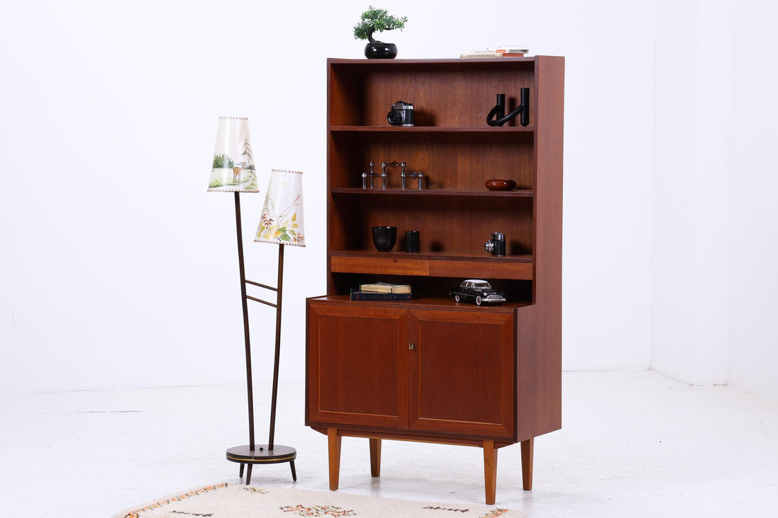 Vintage Teak Regal 60er Jahre | Mid Century Schrank Retro Bücherregal Holz Aufbewahrung