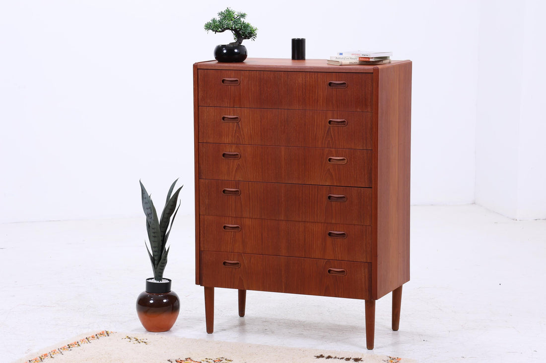Wundervolle Vintage Teak Schubladen Kommode | Danish Design Mid Century Schrank Holz Aufbewahrung 60er Jahre