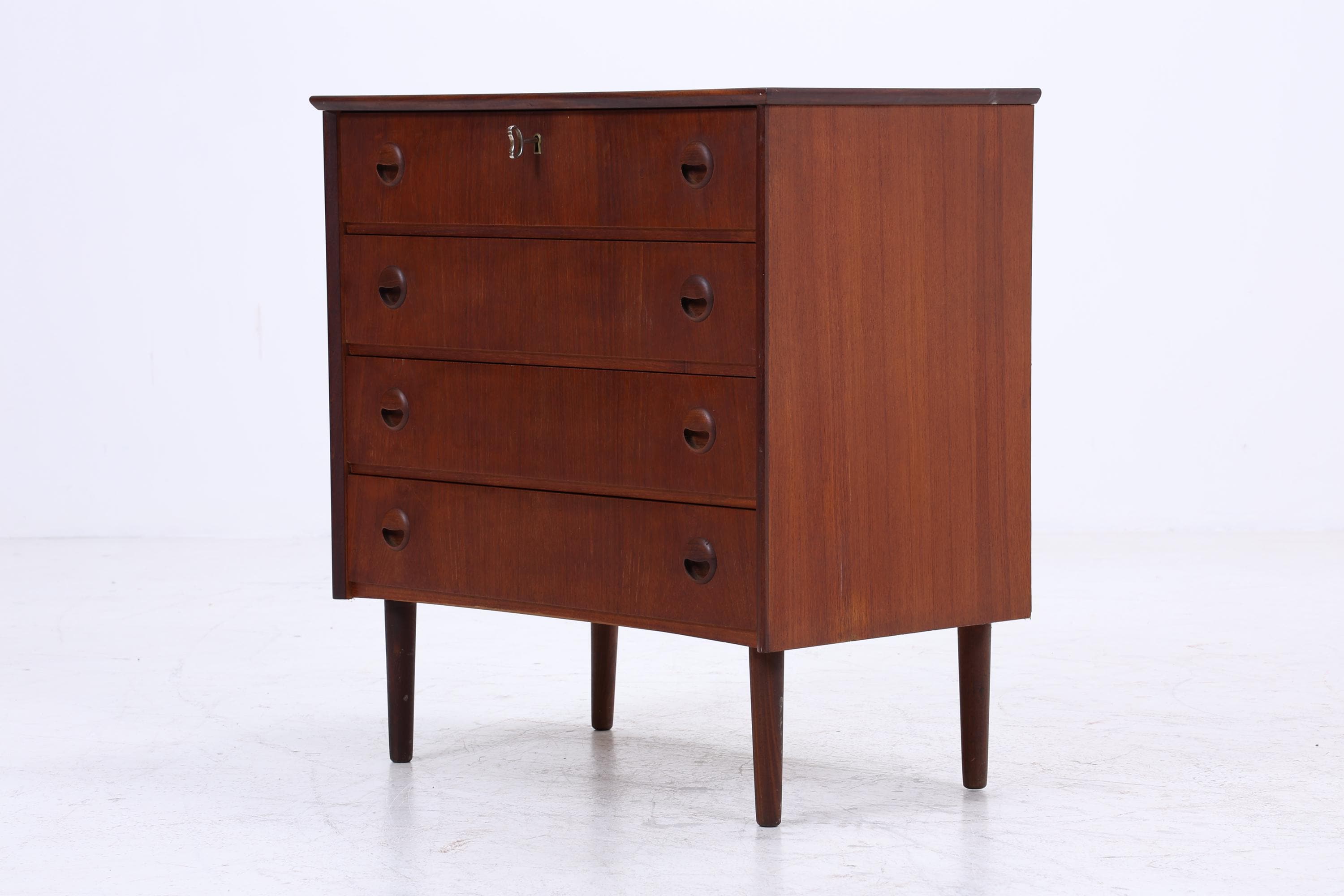 Vintage Teak Schubladen Kommode | Mid Century Schubladen Schrank | Holz Aufbewahrung 60er 70er Jahre