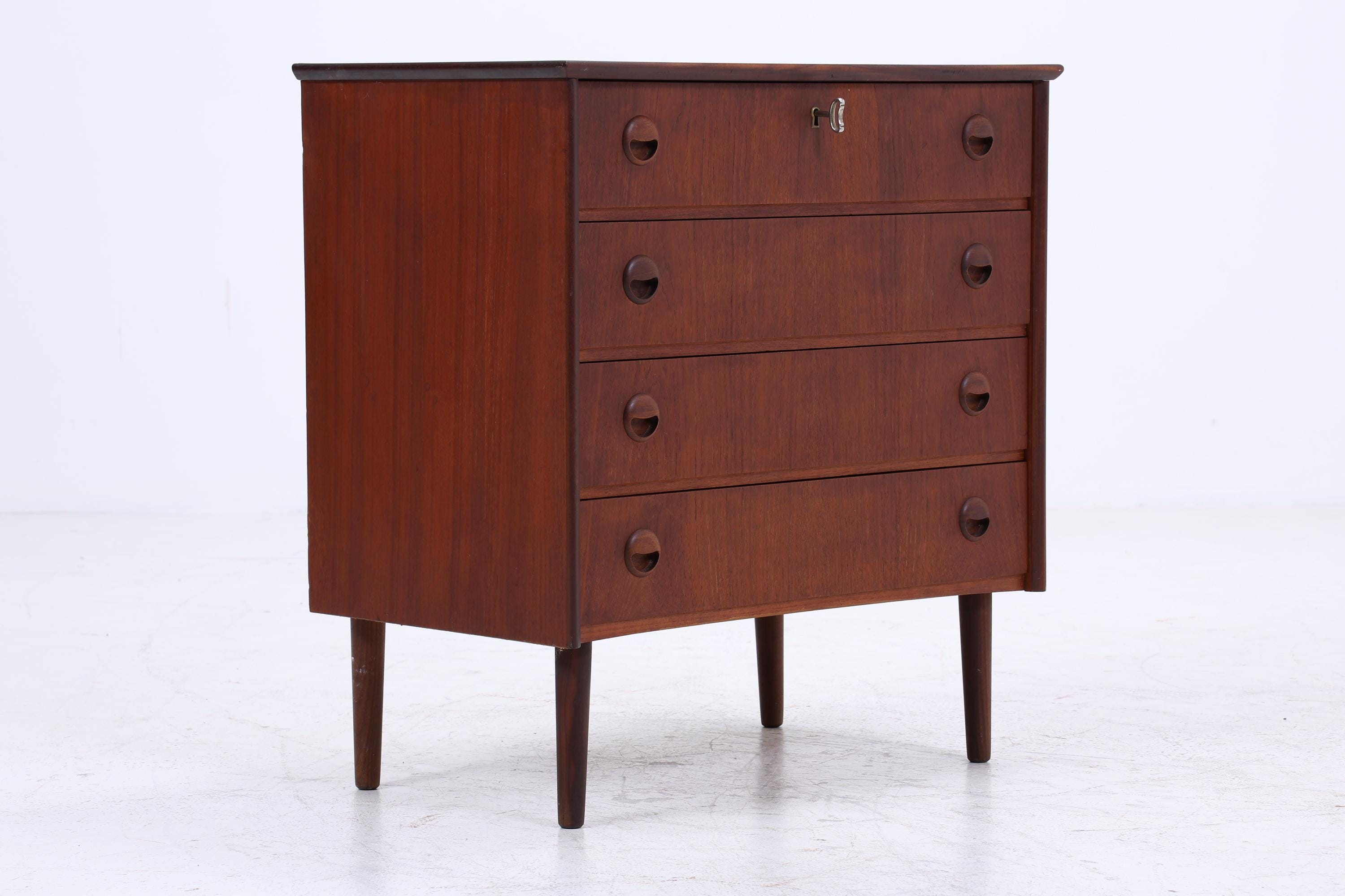 Vintage Teak Schubladen Kommode | Mid Century Schubladen Schrank | Holz Aufbewahrung 60er 70er Jahre