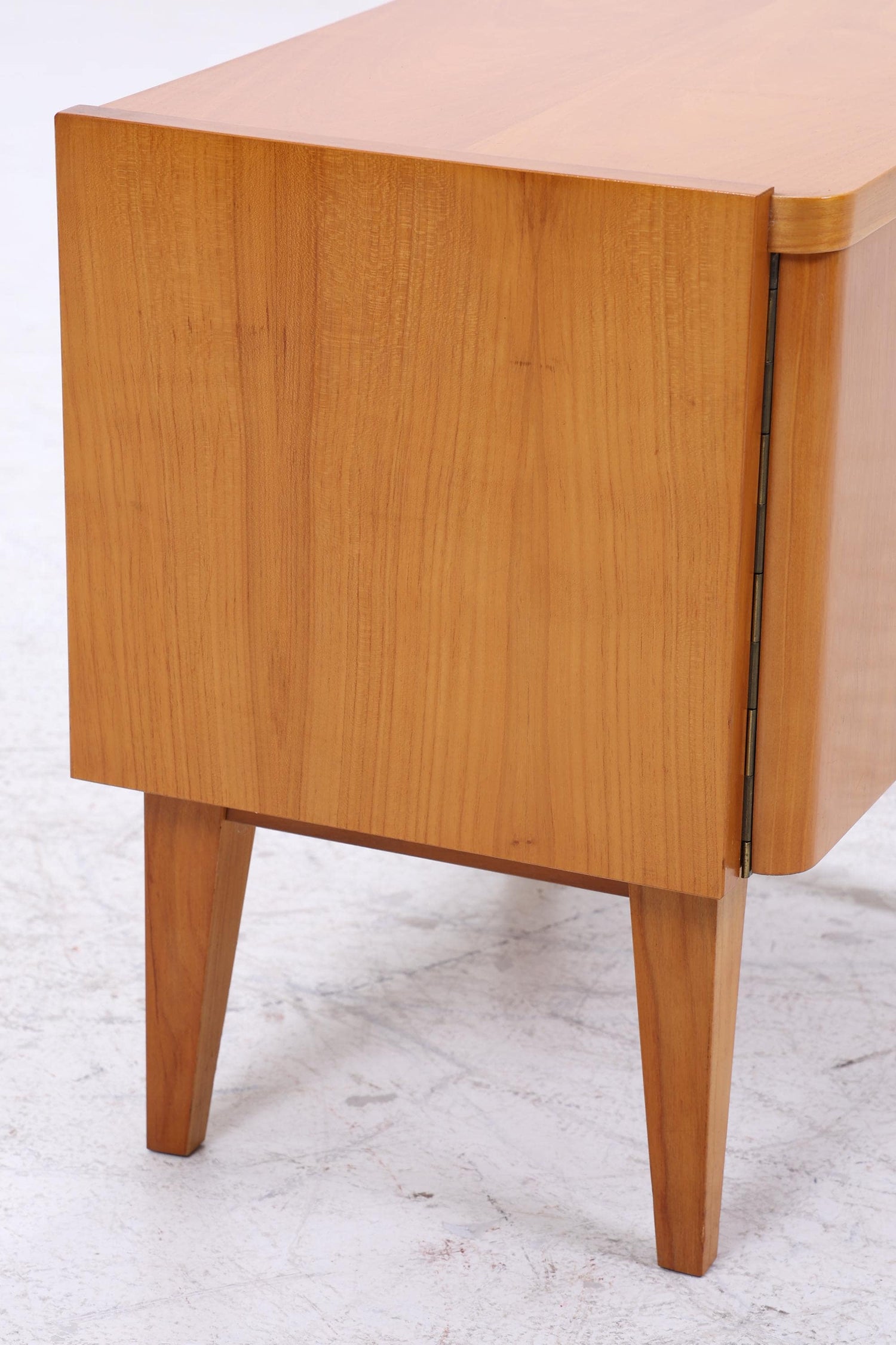 2er Set Vintage Nachttische der 60er | Mid Century Mini Kommode | Stilvolle Holz Aufbewahrung Schlafzimmer Beige