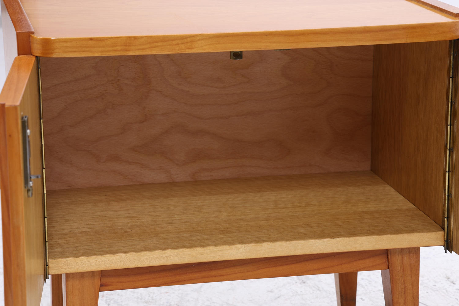 2er Set Vintage Nachttische der 60er | Mid Century Mini Kommode | Stilvolle Holz Aufbewahrung Schlafzimmer Beige