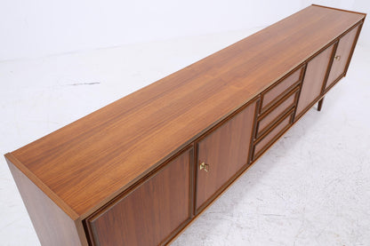 Vintage Teak Sideboard 60er Jahre | Mid Century TV Board mit Schubladen &amp; Fächern Retro Holz Aufbewahrung