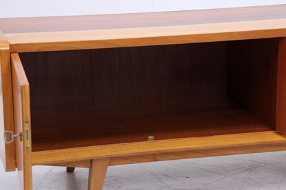 Vintage Lowboard 60er Jahre | Mid Century Sideboard mit Schubladen &amp; Fächern  Retro Holz Aufbewahrung