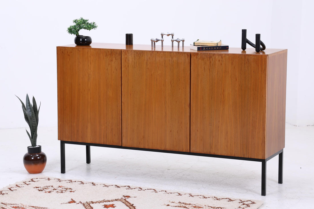 Vintage Highboard 60er Jahre | Mid Century Sideboard Schubladen Schrank Holz Aufbewahrung