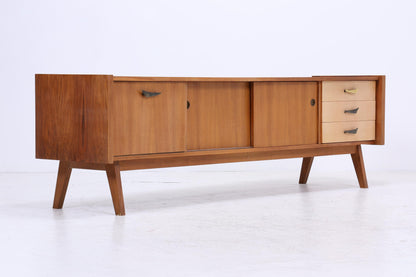 Vintage Lowboard 60er Jahre | Mid Century Sideboard mit Schubladen &amp; Fächern  Retro Holz Aufbewahrung