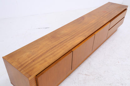 Vintage Teak Lowboard 60er Jahre | Mid Century Sideboard mit Schubladen &amp; Fächern Holz Aufbewahrung