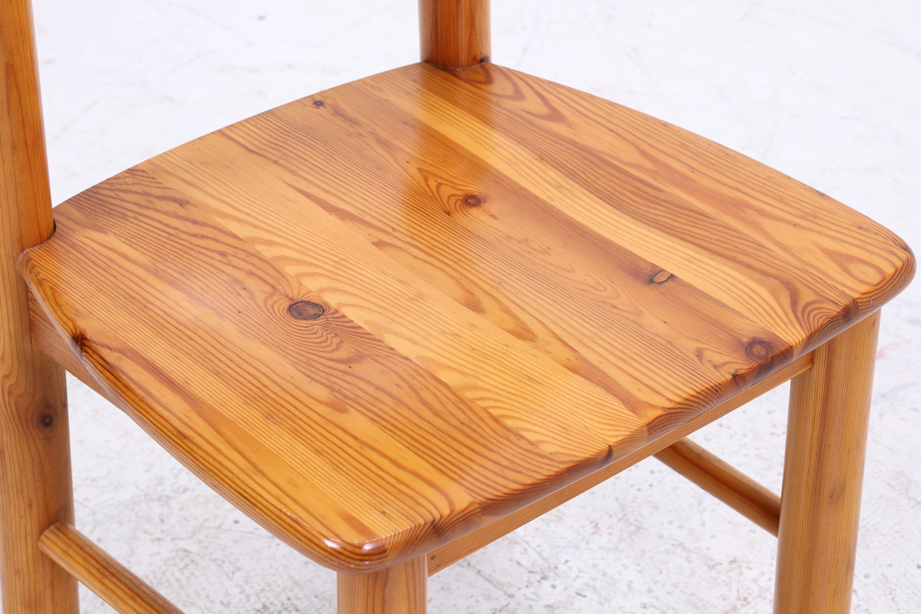 4er Set Holzstühle von Rainer Daumiller, 1970er  | Mid Century Küchen Stuhl Esszimmerstühle Vintage Retro