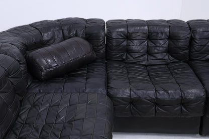 Desede DS11 Vintage Modular Leder Sofa | Mid Century Couch Lounge Schwarz Retro 60er
