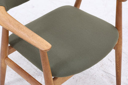 3er Set Eiche Stühle von Erik Kirkegaard für Glostrup  | Mid Century Designklassiker | Vintage Stuhl | Retro Stuhl Grün