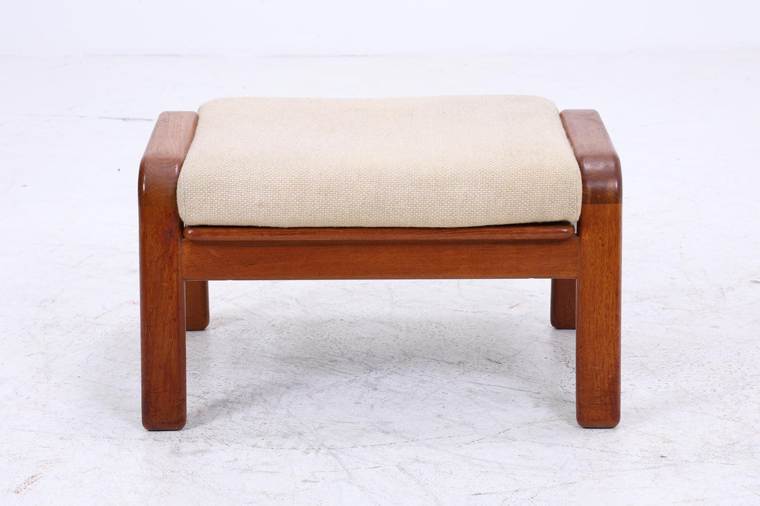Vintage Fußhocker aus Teak von HS Design | Mid Century Hocker Ottomane Lounge Danish Design 70er