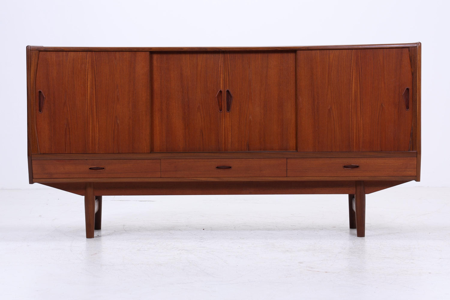 Vintage Teak Sideboard 60er Jahre Danish Design | Mid Century Anrichte mit Schubladen &amp; Fächern Retro Holz Aufbewahrung