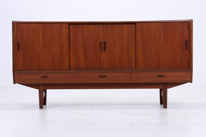 Vintage Teak Sideboard 60er Jahre Danish Design | Mid Century Anrichte mit Schubladen &amp; Fächern Retro Holz Aufbewahrung
