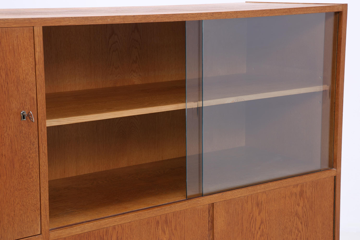 Hellerau Vintage Vitrineaus Eiche  | Mid Century Highboard Serie 602 Franz Ehrlich Schrankwand Schrank Aufbewahrung