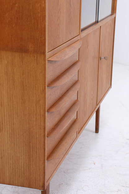 Hellerau Vintage Vitrineaus Eiche  | Mid Century Highboard Serie 602 Franz Ehrlich Schrankwand Schrank Aufbewahrung