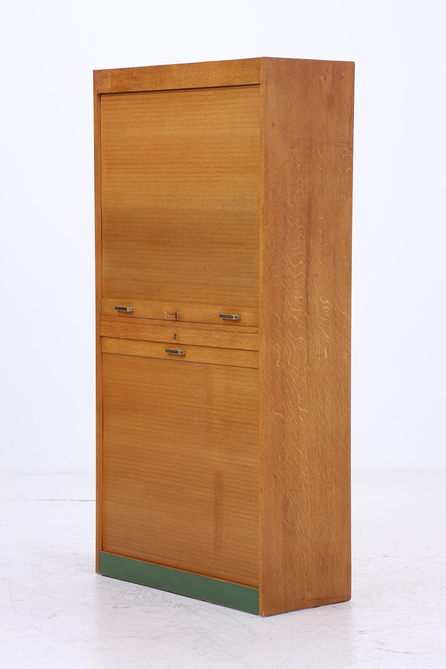 Vintage Rollladenschrank 60er Jahre | Mid Century Schrank Bücherschrank Highboard Holz Aufbewahrung Aktenschrank