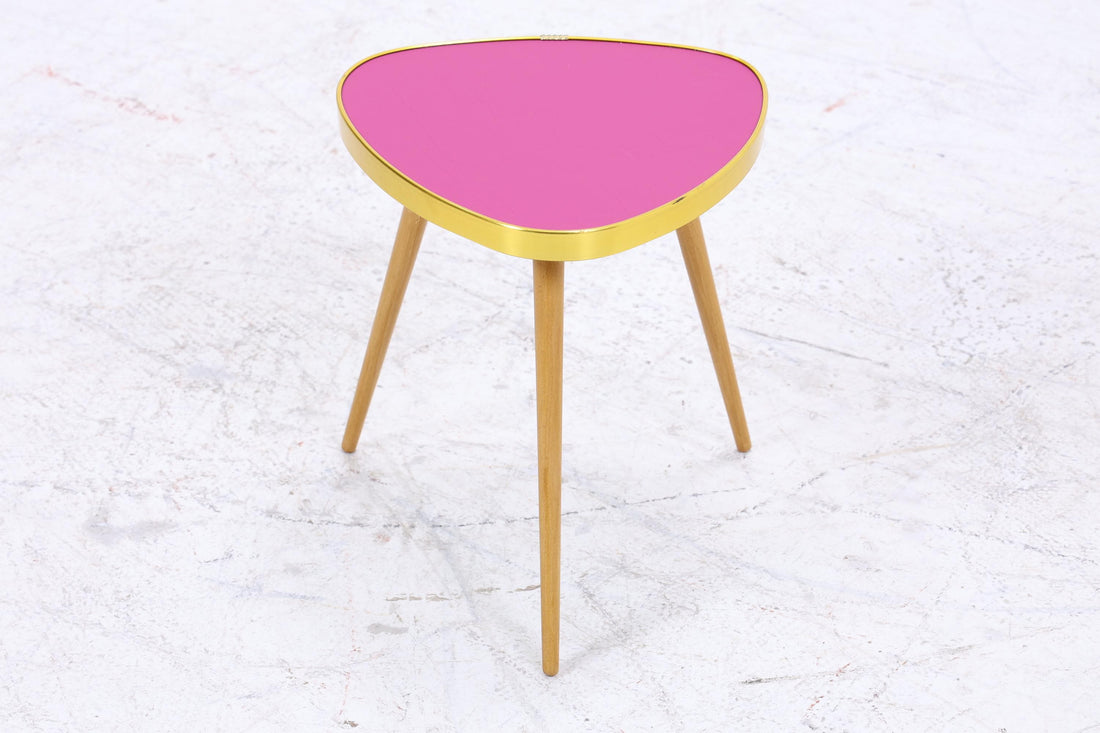 Vintage Blumentisch | Mid Century Nierentisch | Beistelltisch Pink 60er Jahre