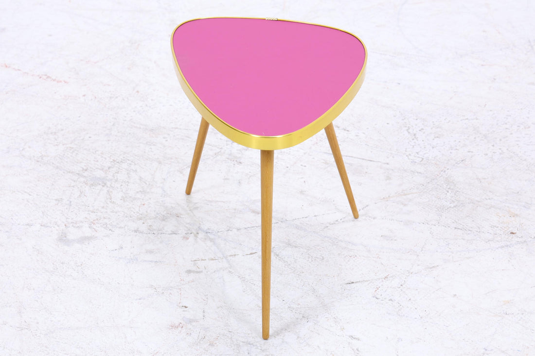 Vintage Blumentisch | Mid Century Nierentisch | Beistelltisch Pink 60er Jahre