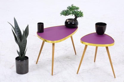 Vintage Blumentisch | Mid Century Nierentisch | Beistelltisch Lila 60er Jahre