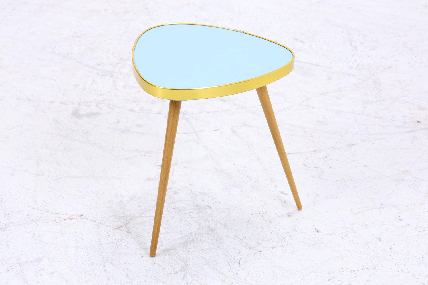 Vintage Blumentisch | Mid Century Nierentisch | Beistelltisch Blau 60er Jahre