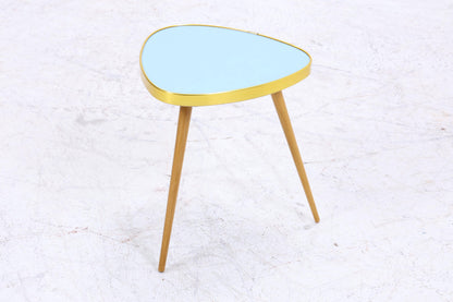 Vintage Blumentisch | Mid Century Nierentisch | Beistelltisch Blau 60er Jahre