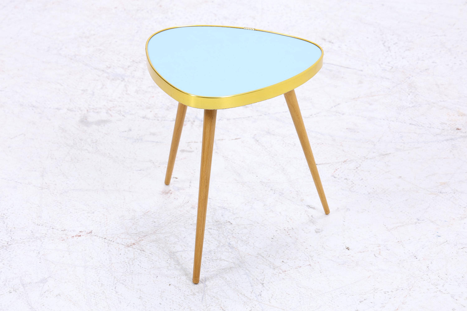 Vintage Blumentisch | Mid Century Nierentisch | Beistelltisch Blau 60er Jahre