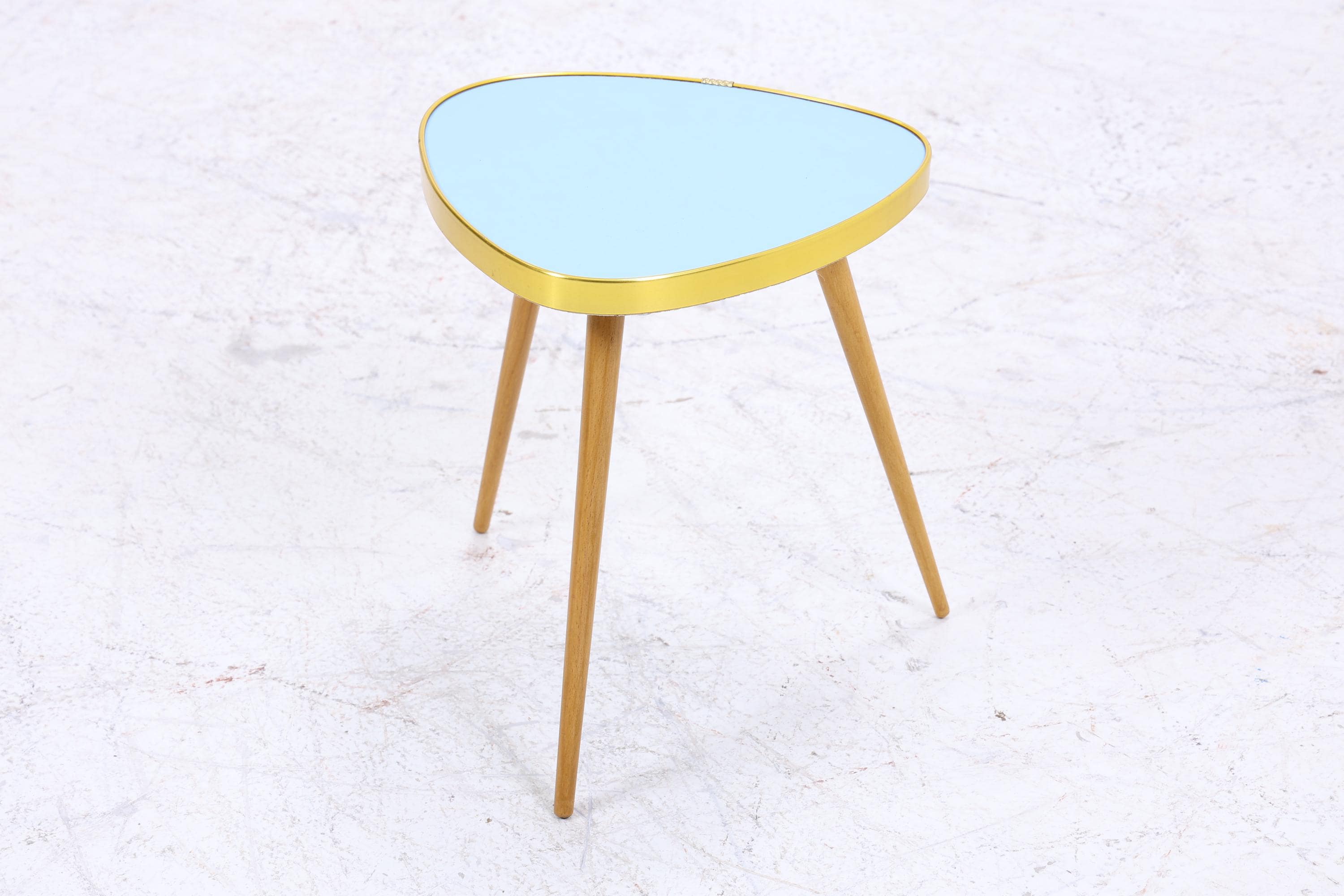 Vintage Blumentisch | Mid Century Nierentisch | Beistelltisch Blau 60er Jahre