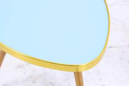 Vintage Blumentisch | Mid Century Nierentisch | Beistelltisch Blau 60er Jahre