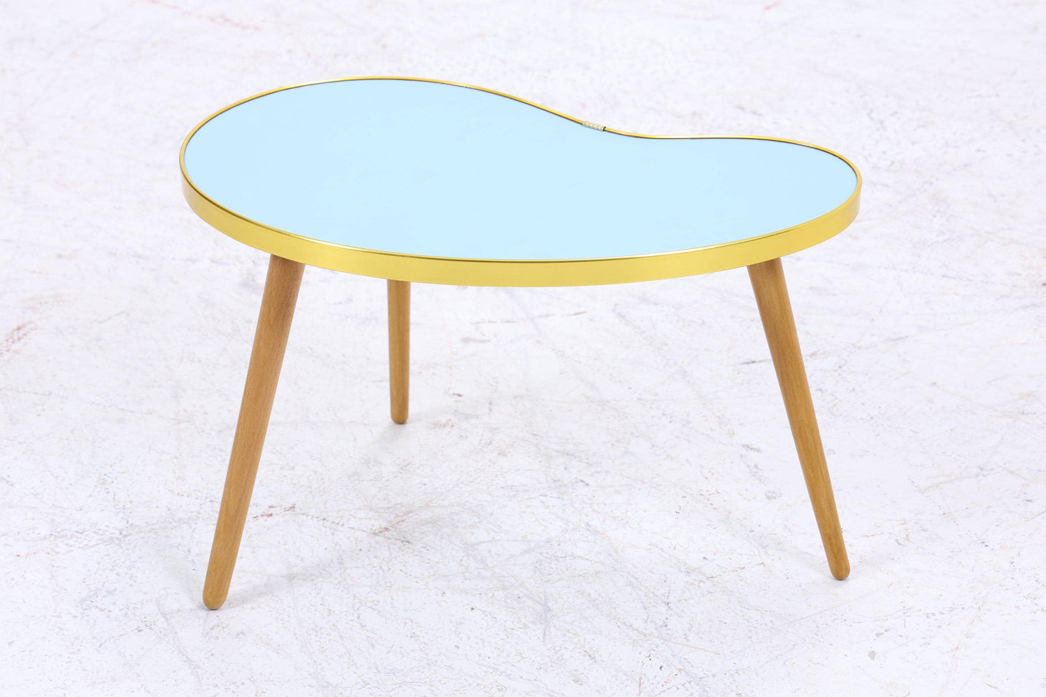 Vintage Nierentisch | Mid Century Blumentisch | Beistelltische Blau 60er Jahre