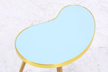 Vintage Nierentisch | Mid Century Blumentisch | Beistelltische Blau 60er Jahre