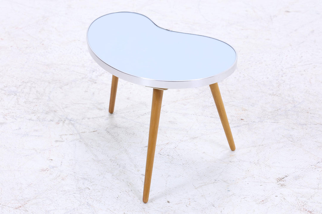 Vintage Nierentisch | Mid Century Blumentisch | Beistelltische Blau 60er Jahre
