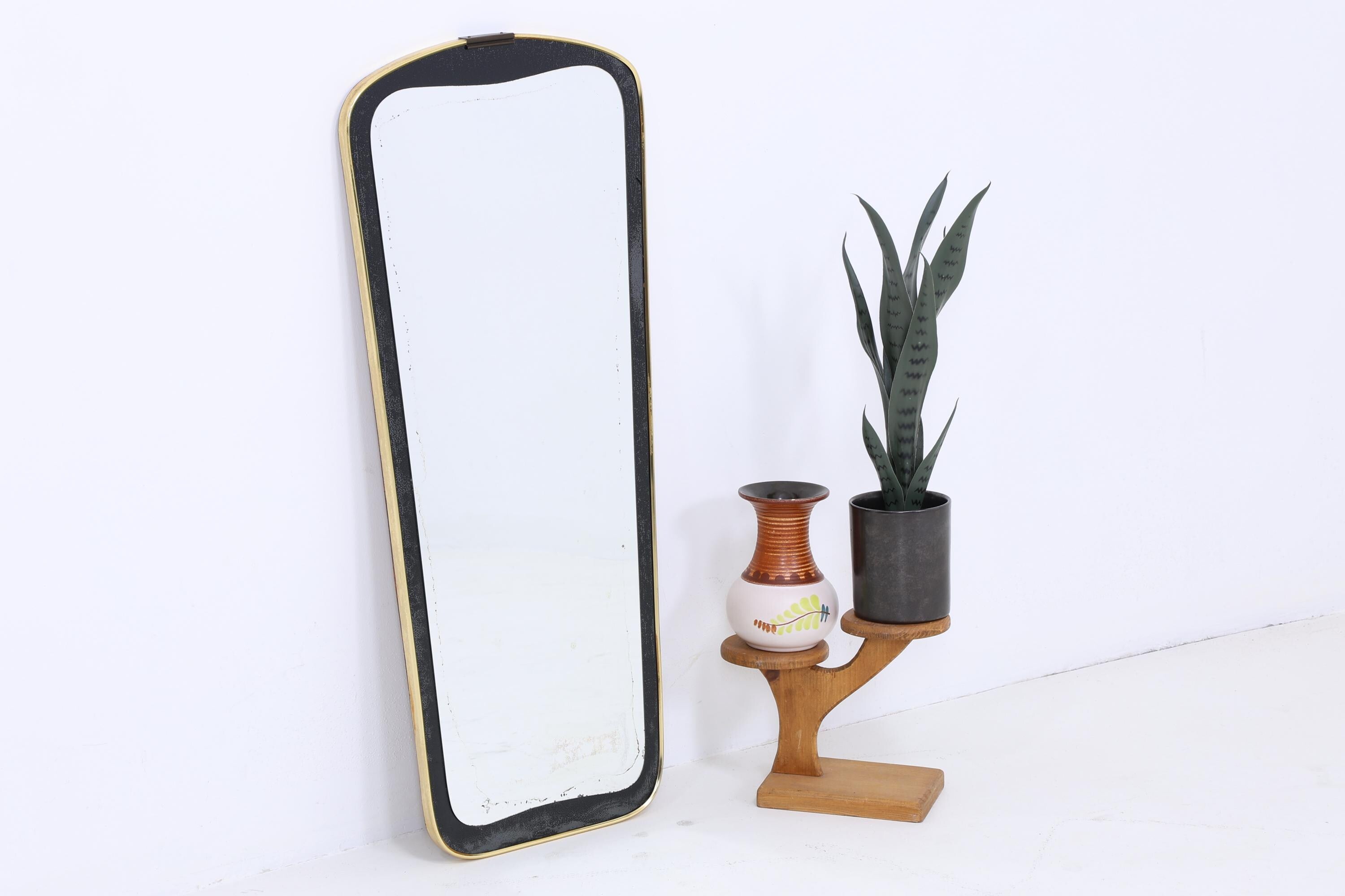 Vintage Spiegel 60er Jahre | Mid Century Hänge Spiegel Mirror Holz Retro Schräg Vintage