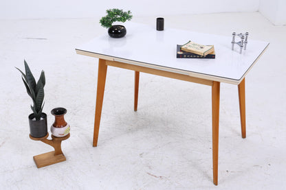 Klassischer Vintage Küchentisch 60er Jahre | Mid Century Esstisch Tisch Retro 70er Holz Resopal Ausziehbar