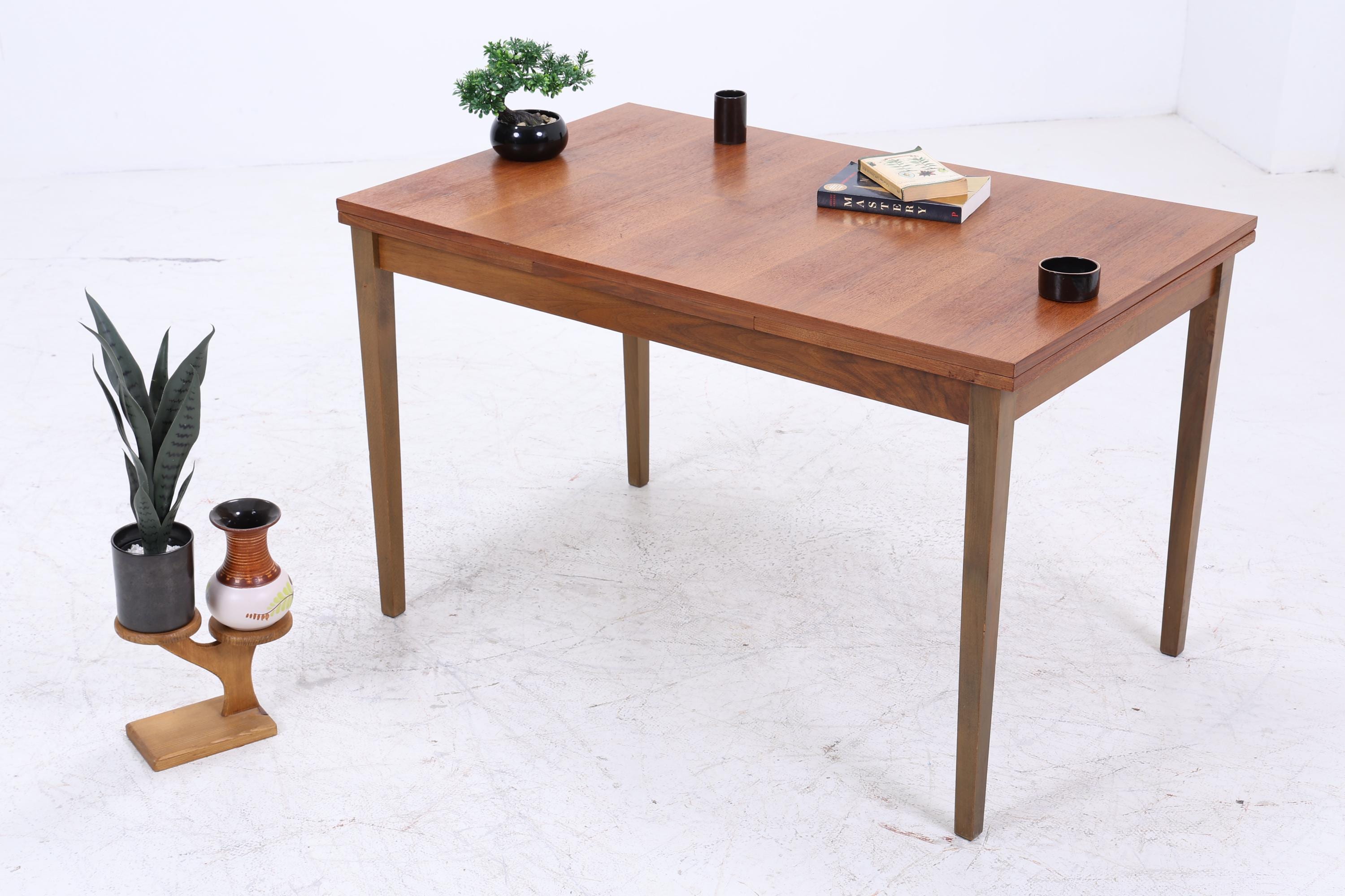 Vintage Teak Esstisch | Mid-Century Ausziehbarer Küchentisch 1960er Teak Holz