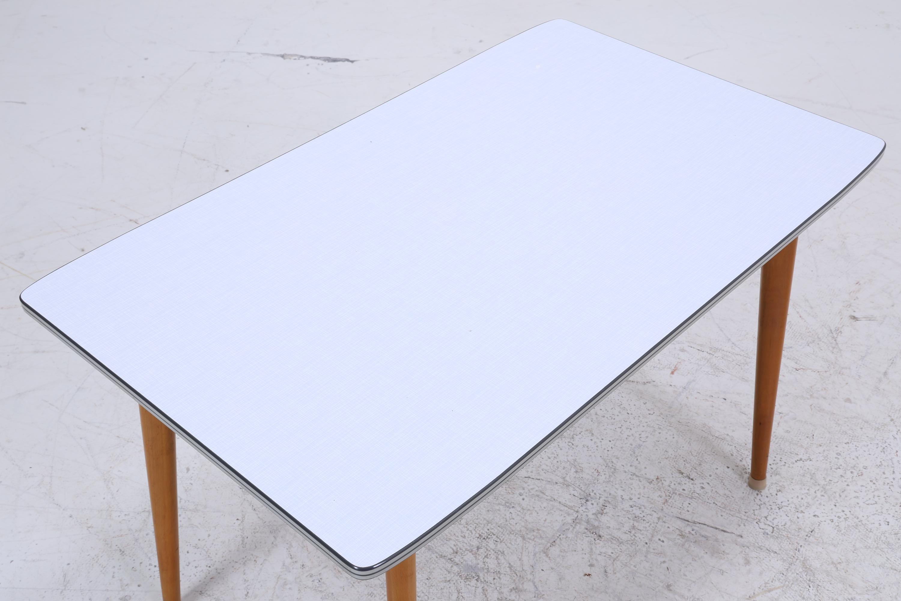 Vintage Küchentisch 60er Jahre | Mid Century Esstisch Tisch Retro 70er Holz Resopal Ausziehbar