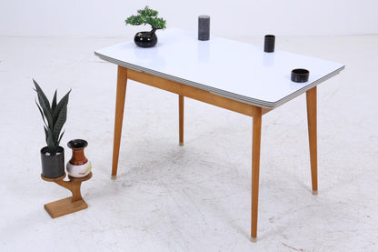 Vintage Küchentisch 60er Jahre | Mid Century Esstisch Tisch Retro 70er Holz Resopal Ausziehbar