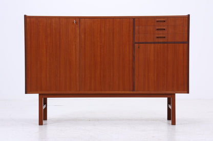 Vintage Teak Highboard 60er Jahre | Mid Century Sideboard Schubladen Schrank Holz Aufbewahrung