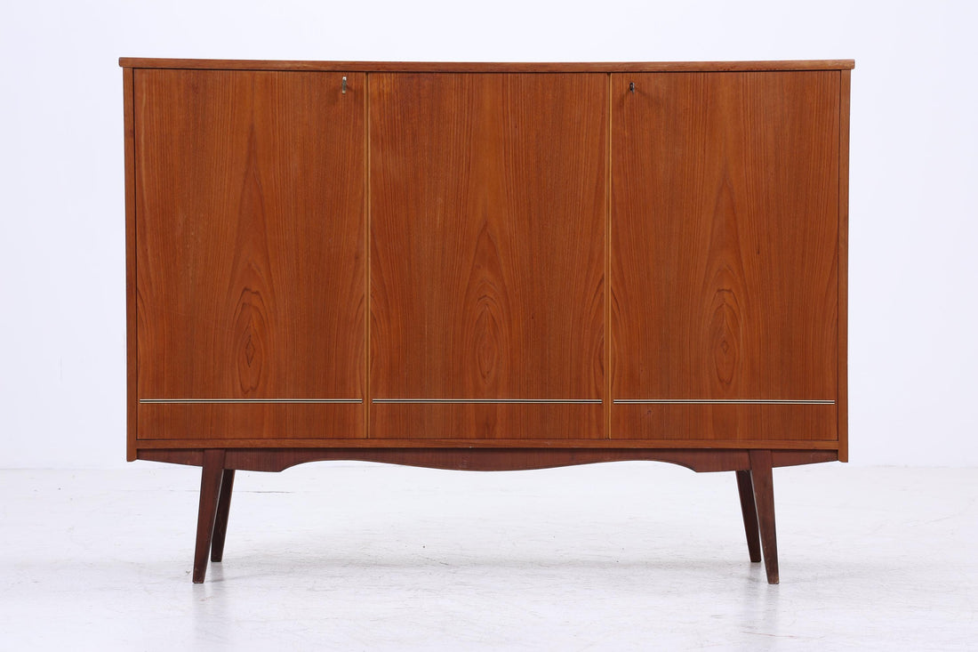 Vintage Teak Highboard 60er Jahre | Mid Century Sideboard Schrank Holz Aufbewahrung