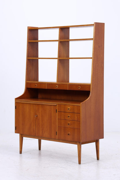Vintage Teak Regal 60er Jahre | Mid Century Bücherregal Sekretär Retro Holz Aufbewahrung