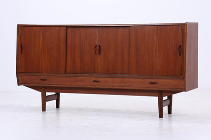 Vintage Teak Sideboard 60er Jahre Danish Design | Mid Century Anrichte mit Schubladen &amp; Fächern Retro Holz Aufbewahrung