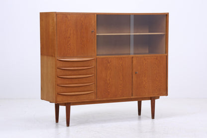 Hellerau Vintage Vitrineaus Eiche  | Mid Century Highboard Serie 602 Franz Ehrlich Schrankwand Schrank Aufbewahrung