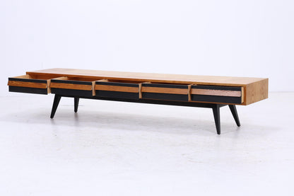 Vintage Lowboard 60er Jahre | Mid Century Sideboard mit Schubladen Retro Holz Aufbewahrung